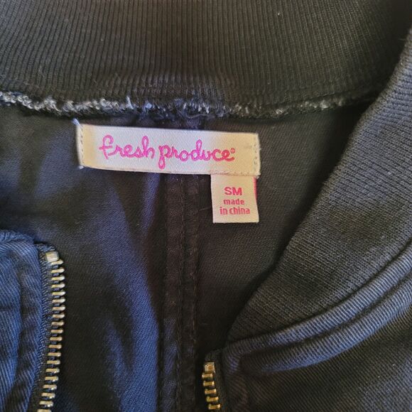 Fresh Produce Black Priya Bomber Full Zip Jacket Womens Size S - Picture 7 of 10